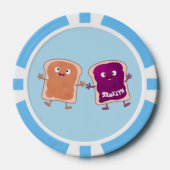 Cute pindakaas en jelly sandwich cartoon poker chips (Voorkant)