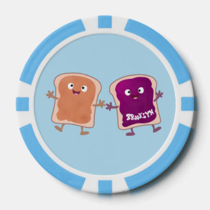 Cute pindakaas en jelly sandwich cartoon poker chips