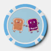 Cute pindakaas en jelly sandwich cartoon poker chips (Achterkant)