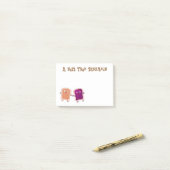 Cute pindakaas en jelly sandwich cartoon post-it® notes (Op bureau)