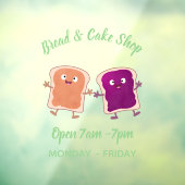 Cute pindakaas en jelly sandwich cartoon raamsticker (Vel 3)