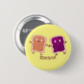Cute pindakaas en jelly sandwich cartoon ronde button 5,7 cm (Voorkant /achterkant)