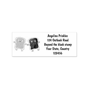 Cute pindakaas en jelly sandwich cartoon rubberstempel