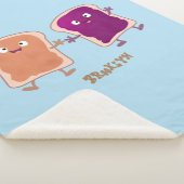 Cute pindakaas en jelly sandwich cartoon sherpa deken (3/4)