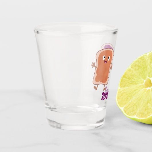 Cute pindakaas en jelly sandwich cartoon shot glas (Links)