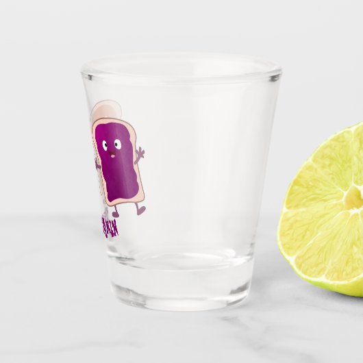 Cute pindakaas en jelly sandwich cartoon shot glas (Rechts)