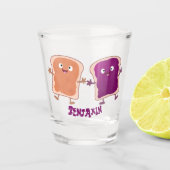 Cute pindakaas en jelly sandwich cartoon shot glas (Voorkant)