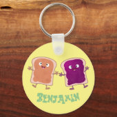 Cute pindakaas en jelly sandwich cartoon sleutelhanger (Voorkant)