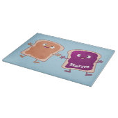 Cute pindakaas en jelly sandwich cartoon snijplank (Hoek)