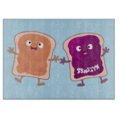 Cute pindakaas en jelly sandwich cartoon snijplank (Voorkant)