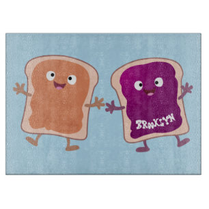 Cute pindakaas en jelly sandwich cartoon snijplank