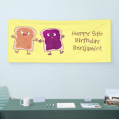 Cute pindakaas en jelly sandwich cartoon spandoek (Beurs)