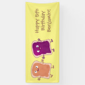 Cute pindakaas en jelly sandwich cartoon spandoek (Verticaal)