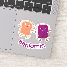 Cute pindakaas en jelly sandwich cartoon sticker