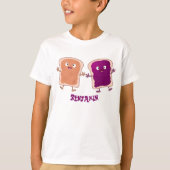 Cute pindakaas en jelly sandwich cartoon t-shirt (Voorkant)