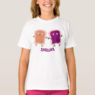 Cute pindakaas en jelly sandwich cartoon t-shirt