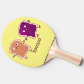 Cute pindakaas en jelly sandwich cartoon tafeltennisbatje (Zijkant)