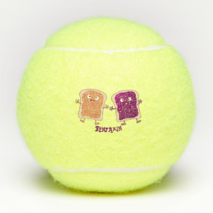 Cute pindakaas en jelly sandwich cartoon tennisballen
