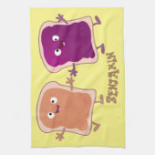 Cute pindakaas en jelly sandwich cartoon theedoek (Verticaal)