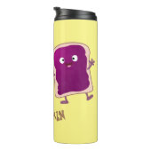 Cute pindakaas en jelly sandwich cartoon thermosbeker (Geroteerd rechts)