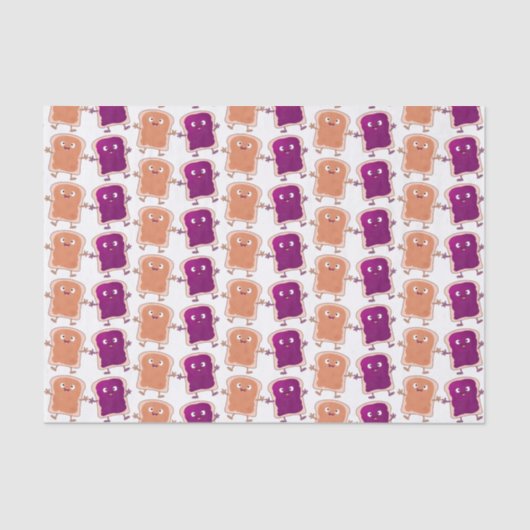 Cute pindakaas en jelly sandwich cartoon tissuepapier (Voorkant)