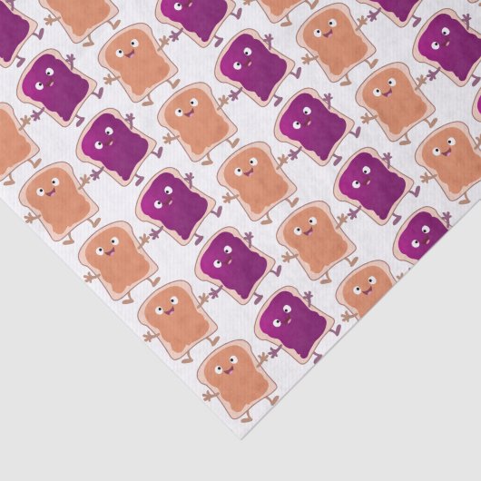 Cute pindakaas en jelly sandwich cartoon tissuepapier (Detail)