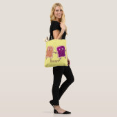 Cute pindakaas en jelly sandwich cartoon tote bag (Op model)