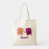 Cute pindakaas en jelly sandwich cartoon tote bag (Achterkant)