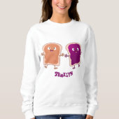 Cute pindakaas en jelly sandwich cartoon trui (Voorkant)