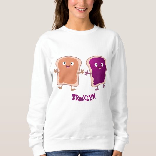 Cute pindakaas en jelly sandwich cartoon trui (Voorkant)