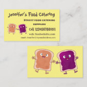 Cute pindakaas en jelly sandwich cartoon visitekaartje (Voorkant / Achterkant)