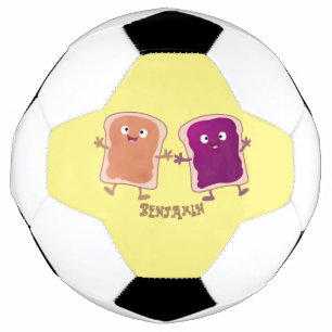 Cute pindakaas en jelly sandwich cartoon voetbal