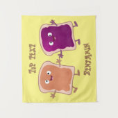 Cute pindakaas en jelly sandwich cartoon wandkleed (Voorkant)