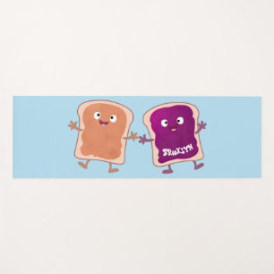 Cute pindakaas en jelly sandwich cartoon yogamat