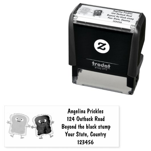 Cute pindakaas en jelly sandwich cartoon  zelfinktende stempel (In situ)