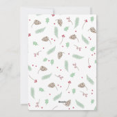 Cute Pine & Holly Kerstpatroonfamilie Foto Feestdagenkaart (Achterkant)