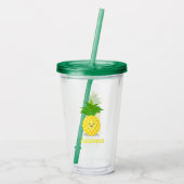 Cute pineapple cartoon illustratie acryl drinkbeker (Achterkant)