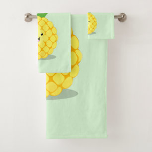 Cute pineapple cartoon illustratie bad handdoek