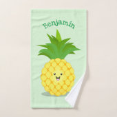 Cute pineapple cartoon illustratie bad handdoek (Handdoek)