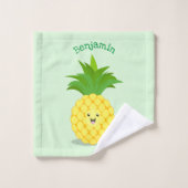 Cute pineapple cartoon illustratie bad handdoek (Wasdoekje)