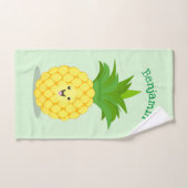 Cute pineapple cartoon illustratie bad handdoek (Handdoek)