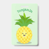Cute pineapple cartoon illustratie badge (Achterkant)