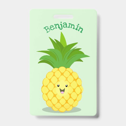 Cute pineapple cartoon illustratie badge (Voorzijde)