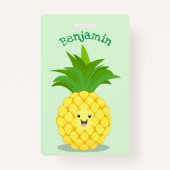 Cute pineapple cartoon illustratie badge (Achterkant)