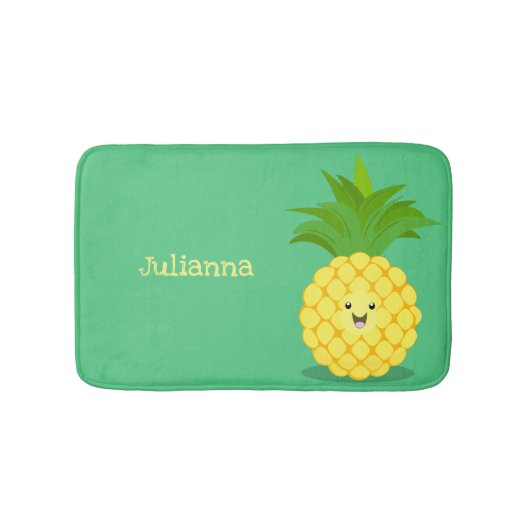 Cute pineapple cartoon illustratie badmat (Voorkant)