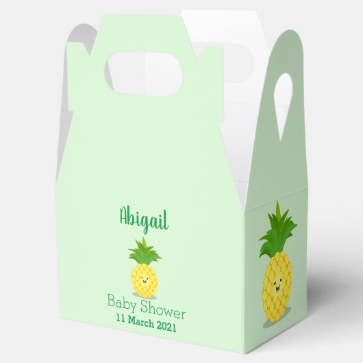 Cute pineapple cartoon illustratie bedankdoosjes (Geopend)