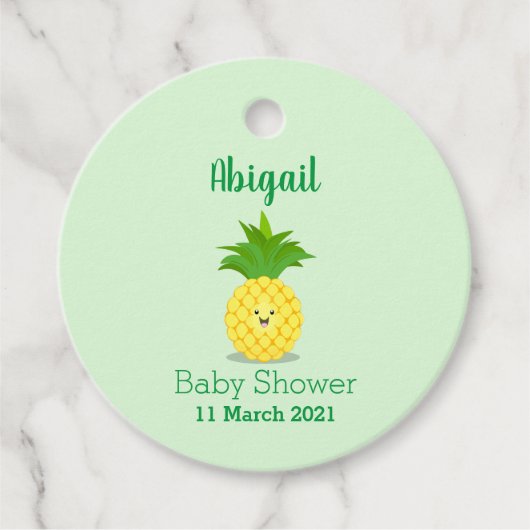 Cute pineapple cartoon illustratie bedankjes labels (Voorkant)