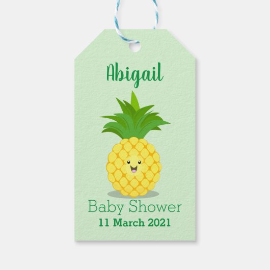 Cute pineapple cartoon illustratie cadeaulabel (Achterkant)