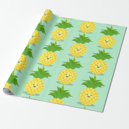 Cute pineapple cartoon illustratie cadeaupapier