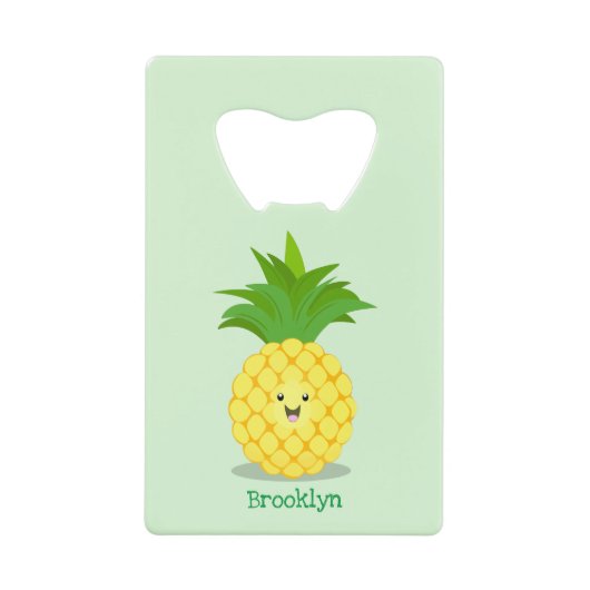 Cute pineapple cartoon illustratie creditkaart flessenopener (Voorkant)